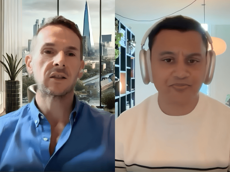 Amar Ghose and Noel Andrews of JobRack recording their conversation on hiring in the AI age